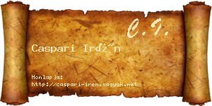 Caspari Irén névjegykártya